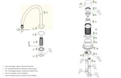 Waterevolution Flow 2-gats wastafelmengkraan chroom T112U01 montage